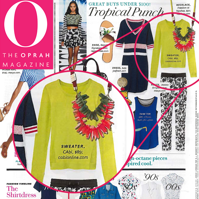 O, The Oprah Magazine – Split Back Pullover