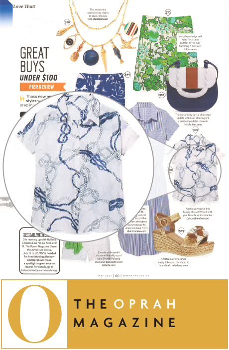 Spotted in O, The Oprah Magazine: cabi's Spring 2017 Boating Button-Down