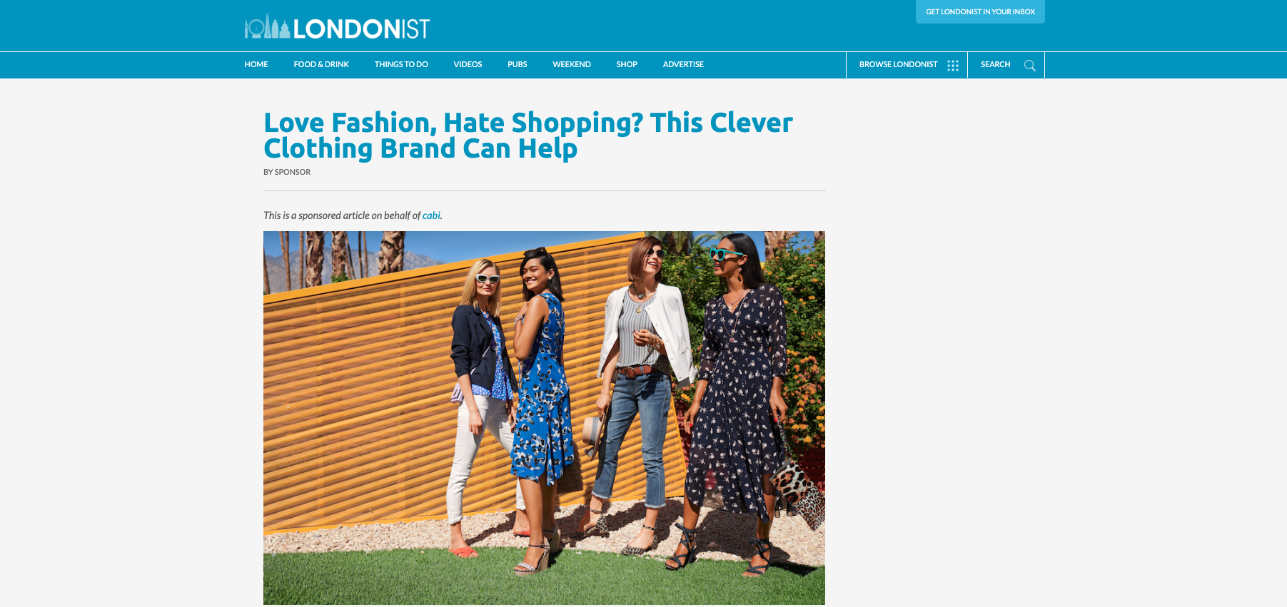 spotted in the londonist: cabi fashionable shopping made easy