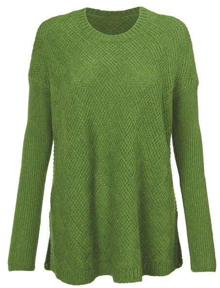 Basket Weave Pullover in Grass Green