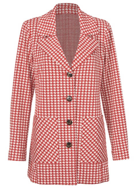 Houndstooth Jacket in Haute Red