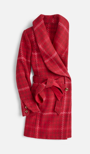 Evita Coat in Red Check