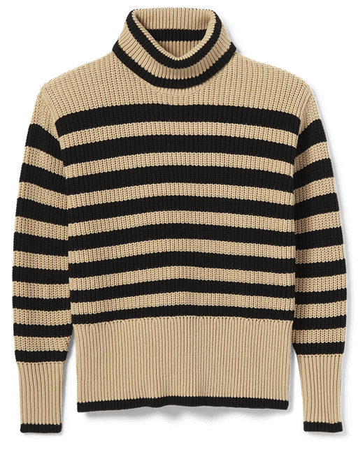 Polo Turtleneck in Black and Cream
