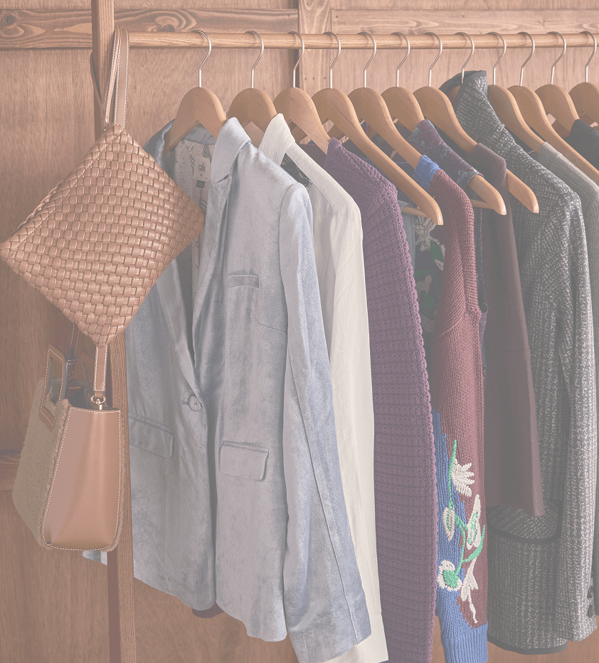 New clothing from cabi's Fall 2025 Collection displayed on a coat rack